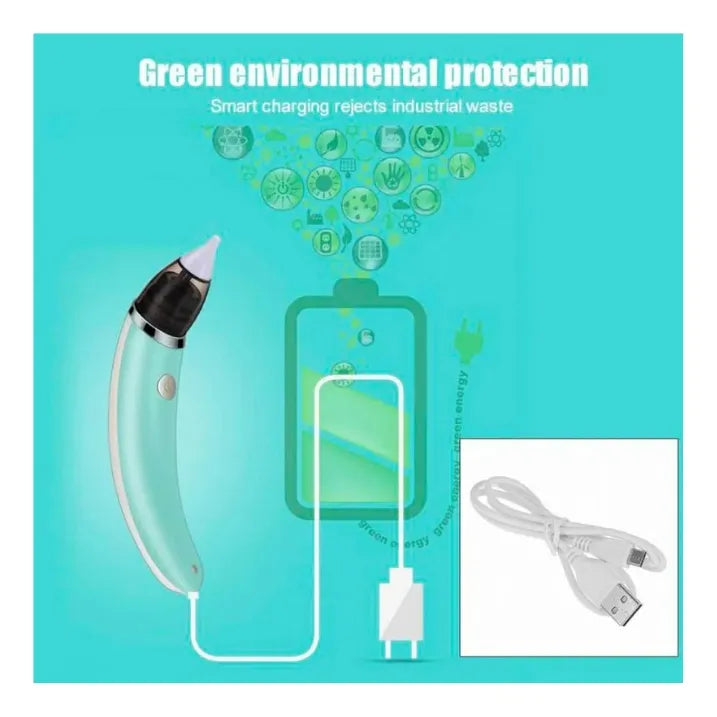 Aspirador Nasal Para Bebés Limpiador Eléctrico De Nariz Colo Verde Claro