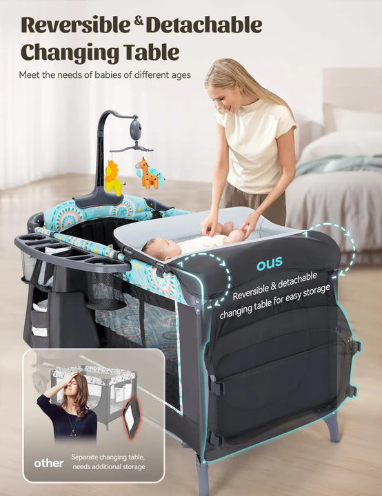 Moisés 5 En 1 Portátil Para Bebé Con Cambiador Y Colchón