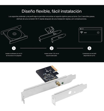 Tarjeta De Red Pci-e Wifi Dualband Ac600, Tp-link Archer T2e