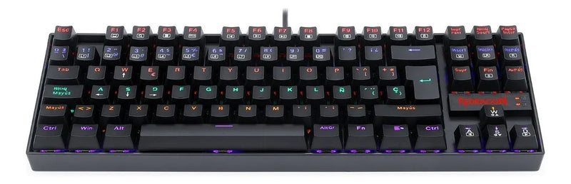 Teclado Mecánico Redragon Kumara Rainbow K552-kr-sp Teclado Negro Idioma Español Latinoamérica