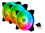 Ventilador Rgb X3 Fan Cooler 120mm Pc Gamer Luz Led Molex