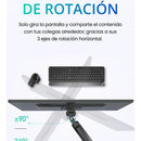 Soporte Ergonomico Monitor Grandes Pantallas Conector Usb Carbón Mate
