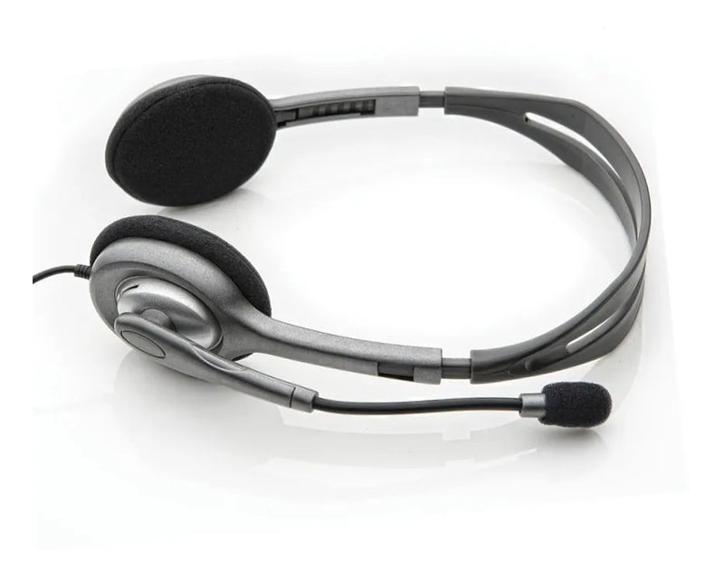 Auriculares Logitech Com Microfono Oficina H111 981-000612 Ajustable Gris