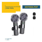 Micrófono Inalámbrico De Solapa Doble iPhone K9pro 52 Bits Color Negro