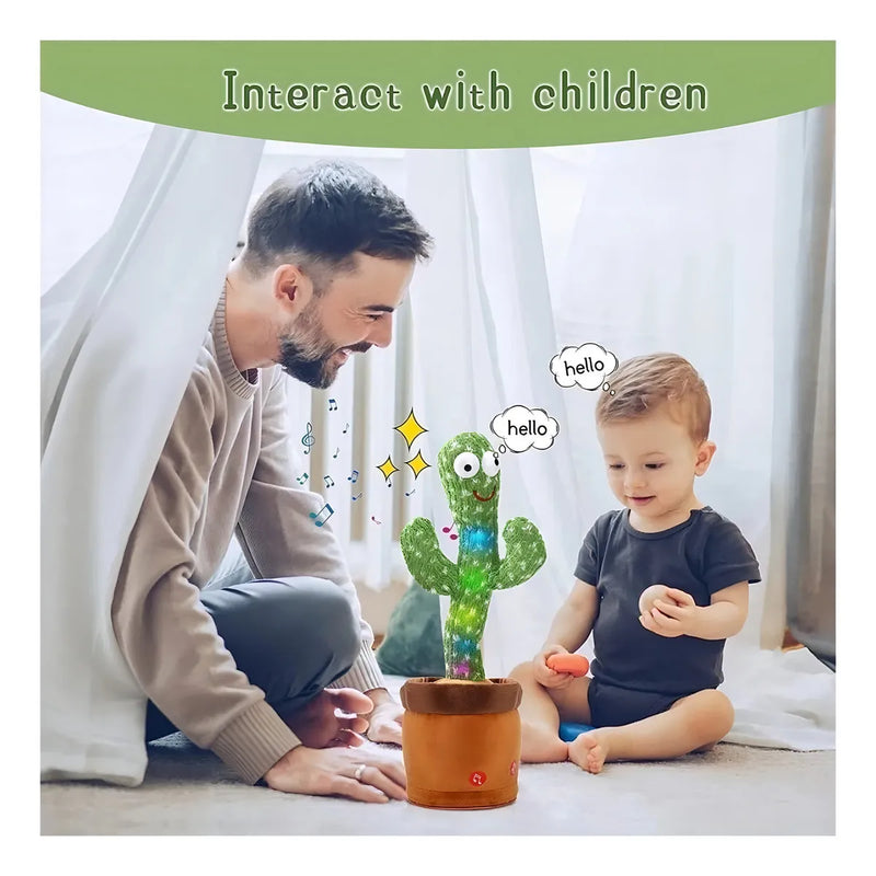 Cactus Bailarín Musical Repite Voz Recargable Interactivo
