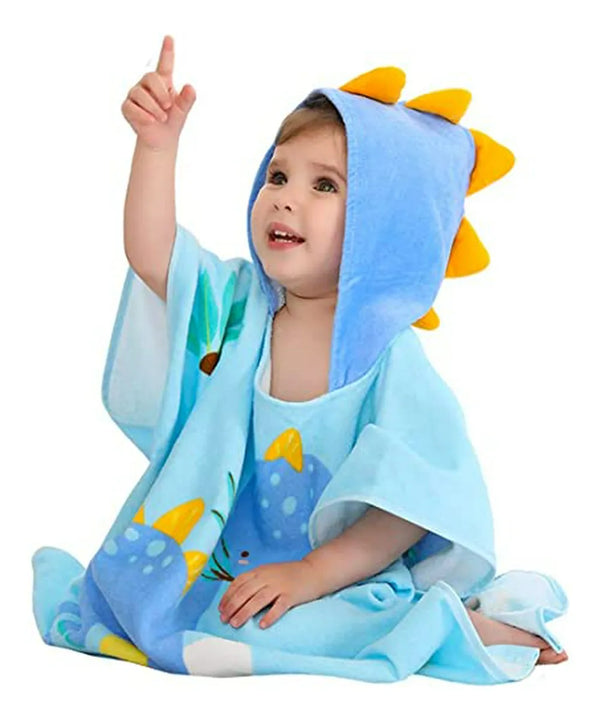 Toalla Poncho Infantil Con Capucha - Animales, Algodón, Play