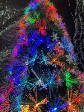 Arbol Fibra Optica Luz Calida Adorno Luz Color 180cm Verde Oscuro