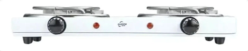 Estufa Eléctrica 2 Puestos 1000w Cada Puesto Color Blanco