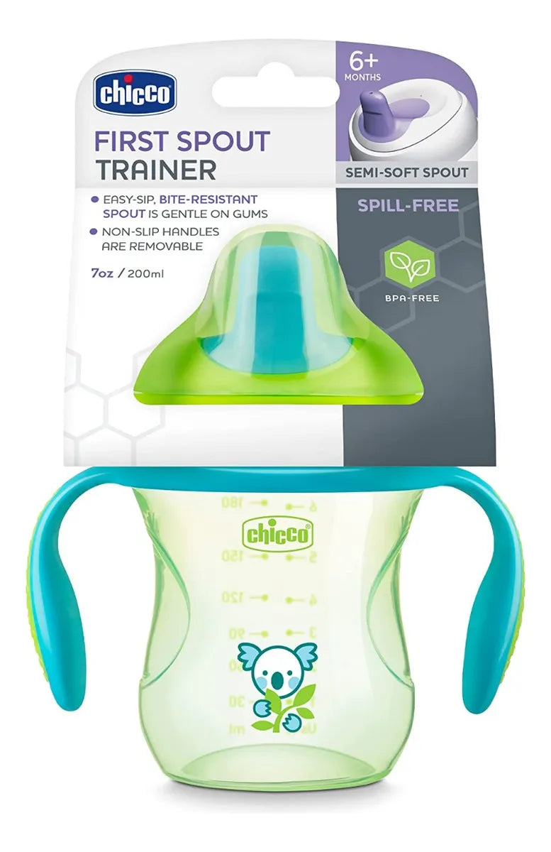 Vaso Entrenador Chicco 7 Onz Boquilla Semiblanda Verde 6m+ Azul