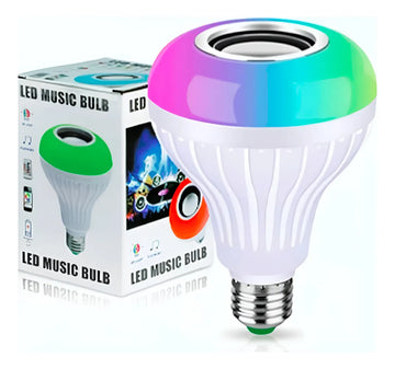 Bombillo Parlante Bluetooth Multicolor Luz Rgb Música Foco Diseño