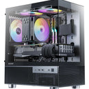 Caja Pc Aqua 3 Micro Atx Negra Argb Vidrio Templado