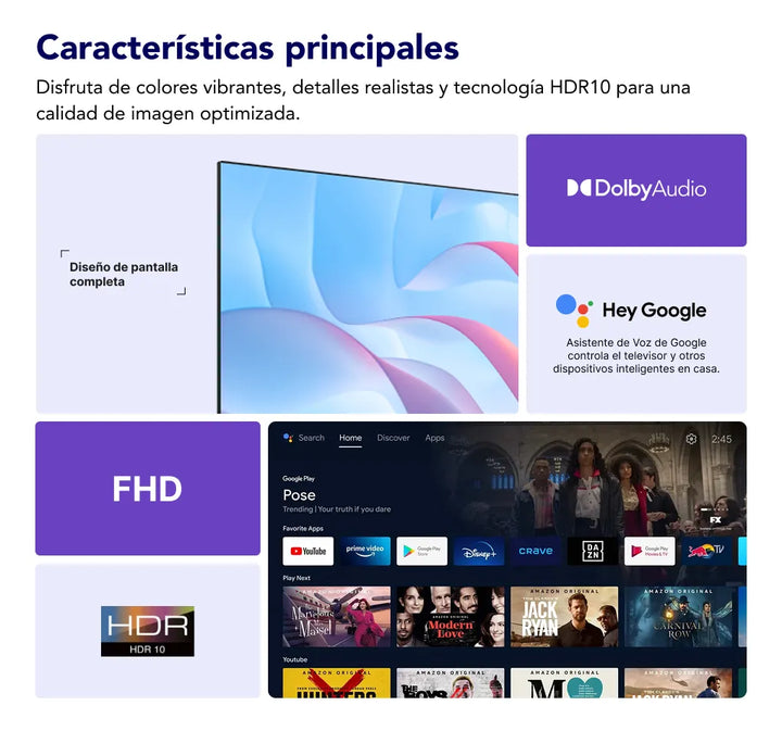 Televisor Iffalcon (by Tcl) 32s53 32 Pulgadas HD Smart Tv con Android TV Y Control por Voz