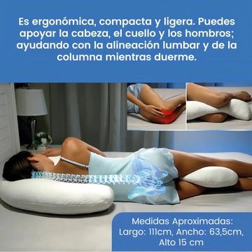 Almohada Para Embarazada Ergonómica Contour Swan Pillow + Fu Color Blanco