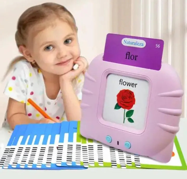 Lector Tarjetas Interactivas Inglés, Español 255 Tarjetas Azul,rosa