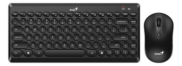 Combo Mini Teclado Y Mouse Portatil Inalambrico Q8000 Genius Color del teclado Negro