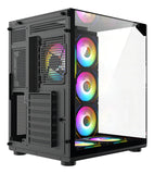 Chasis Gamer Iceberg Crystal Cube S Black 6 Fans Argb