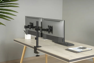 Soporte Para Monitor Doble Brazo De Acero Negro Ma301-22-000