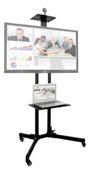 Soporte Tv Pedestal Móvil con Ruedas para Tv 32 A 70 Pulgada Color Negro