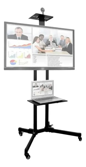 Soporte Tv Pedestal Móvil con Ruedas para Tv 32 A 70 Pulgada Color Negro