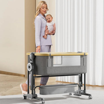 Cawesor Moises De Noche Para Bebe, Cuna 4 En 1 Con Ruedas, M