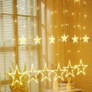 Instalación Navideña Cortina Decoración Luces Led Estrellas