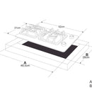 Estufa De Empotrar Vidrio Templado 2pt Gas Propano 6040