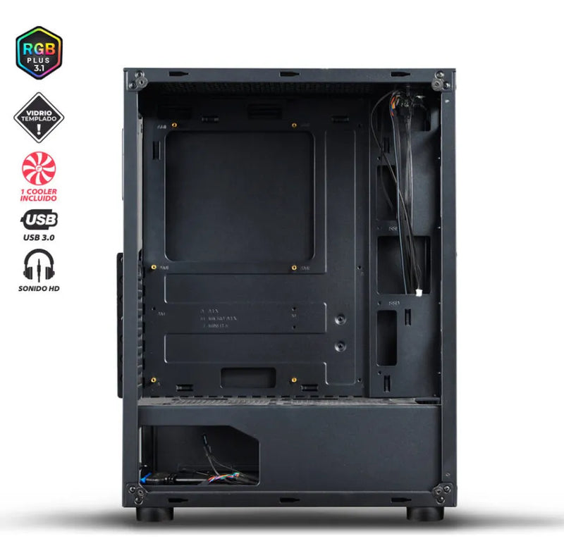 Combo De Chasis Gamer De 1 Cooler+ Fuente De 780wde Negro