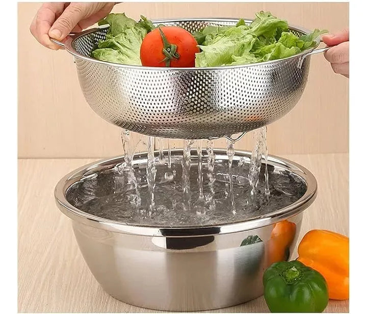 Colador Escurridor Cernidor Tamizador Acero Inoxidable 28 Cm Plateado