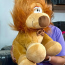 Leon De Peluche 50cm Perfumado + Moño + Globos Naranja