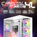 Chasis Gamer Crystal Cube Xl Blanco X7 Fan Argb Blanco