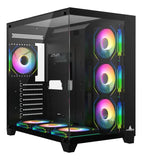 Chasis Gabinete Gamer Iceberg Crystal Cube Xl Negro X7 Fan Argb