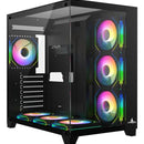 Gabinete Gamer Iceberg Crystal Cube Xl Negro X7 Fan Argb