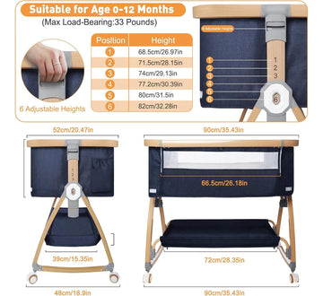 Cuna 3 En 1 Ultra Segura Y Ajustable Para Bebés