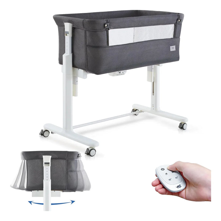 Moisés Mecedor Eléctrico 3 En 1 Ajustable Para Bebé Gris