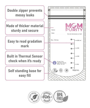 Bolsas Para Banco De Leche Materna Caja X 50 Mom Puriy