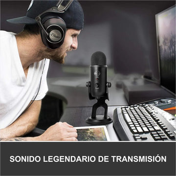 Micrófono Blue Yeti Condensador Omnidireccional color silverS