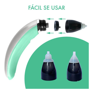Aspirador Nasal Bebé Recargable Con 5 Niveles Succión Color Verde Claro