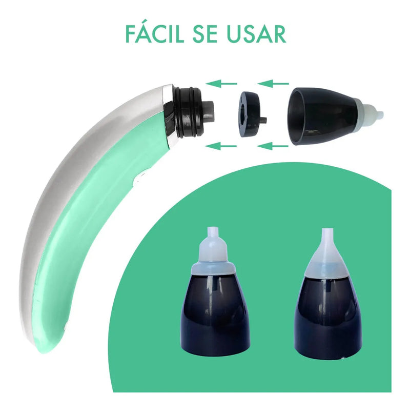 Aspirador Nasal Bebé Recargable Con 5 Niveles Succión Color Verde Claro