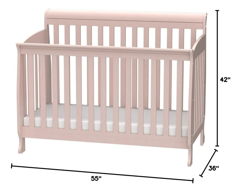 Cuna Convertible 4 En 1 Para Bebé Color Coral