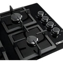 Estufa De Empotrar Challenger 4 Puestos Gas Vidrio Sq 6759 Color Negro