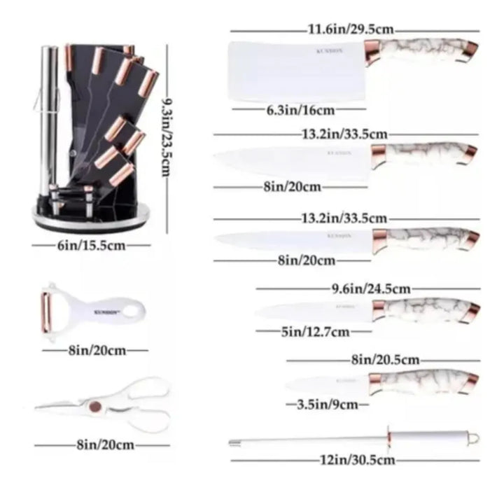 Set De Cuchillos Marmolizados