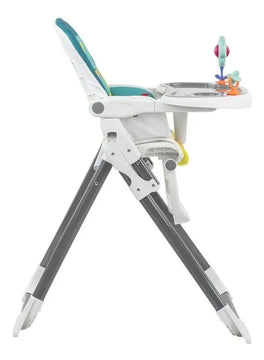 Silla Comedor Bebé Portátil 2 En 1 Con Juguetes Color Gris Elefante