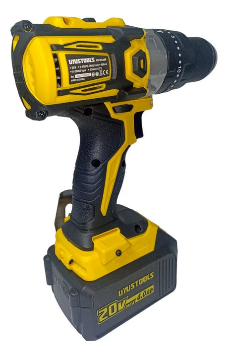 Taladro Percutor Rev/ Inalambrico + Herram Itl204 Uyustools Color Amarillo