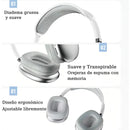 Auriculares Inalámbricos De Diadema Con Micrófono Bluetooth 400mah Plateado Diadema Xx Algodón Acolchado Orejeras Transpirables Rotación Libre
