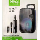 Parlante 12 Pulgada Magi C/directa/recargable Base+microfono Negro