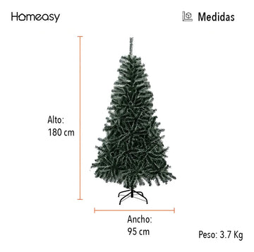 Árbol De Navidad Artificial Nevado Calidad Grande 1.80 M Color Verde