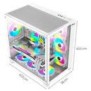 Chasis Gamer Jx119 Aurora 7 Fans Blanco Rgb