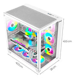 Chasis Gamer Jx119 Aurora 7 Fans Blanco Rgb
