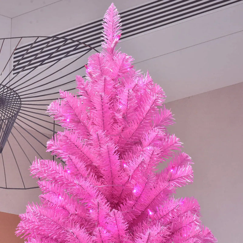 Sweet Shine Arbol De Navidad Artificial Rosa Preiluminado De
