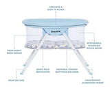 Sueño En Mí Amapola Viajeros Cuna Portátil En Brown Y Azul.